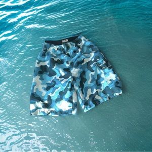 Turtle Bay Boys Blue Camo Swim Trunks